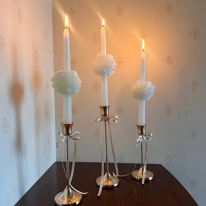 Peony Taper Candle | Peony Flower Candle | Wedding Table Setting Idea | Table Candle | 3D Aesthetic Candle | Dinner Candle | Taper Candle product image (2)