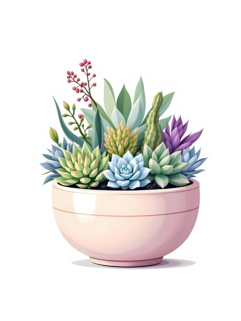 21 Elegant Cute Pastel Potted Succulent Clipart, Delicate Succulent Graphics, Nature-Inspired Clipart, Soft Pastel Clipart Set product image (8)