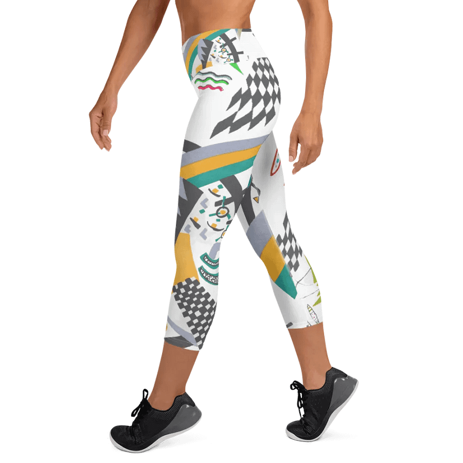 Abstract Lithographic Pattern Design Yoga Capri Legging - V4 product image (9)