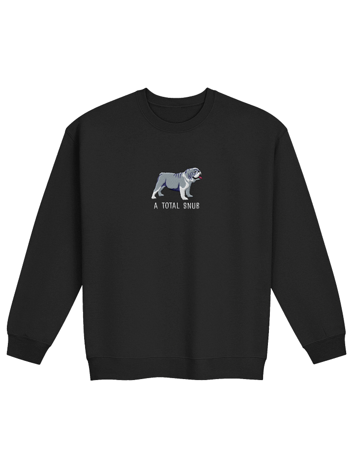 A Total Snub Sweatshirt (Embroidered) of an English Bulldog(Blue & White) product image (3)