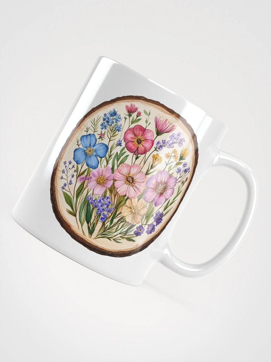 Rainbow Wildflower Round Wood Art Mug product image (4)