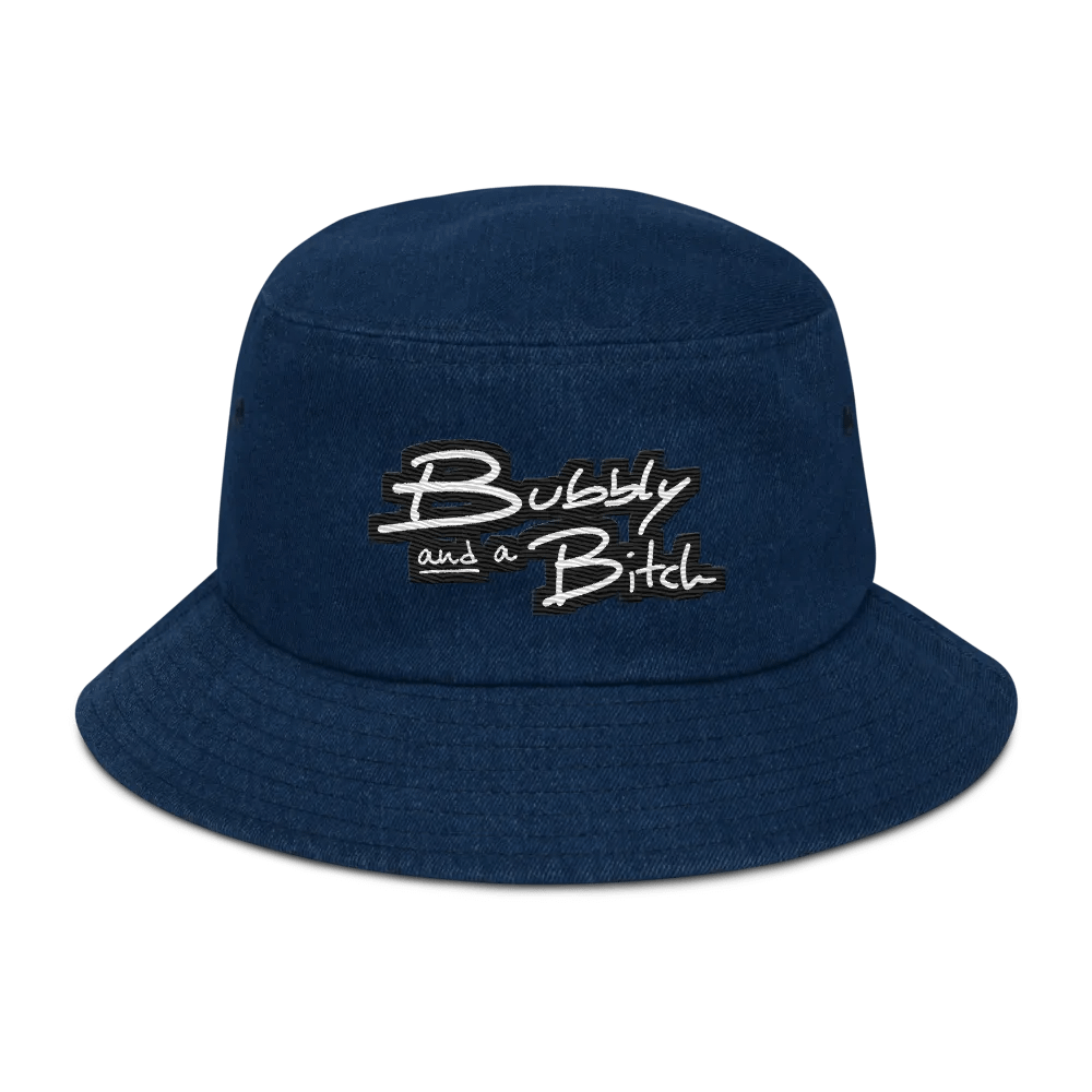 Bubbly and a B*tch (bubble design 2) denim bucket hat product image (1)