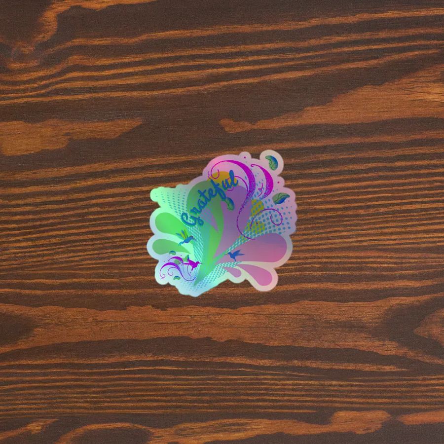 Sticker grateful water droplets design with hummingbirds product image (5)