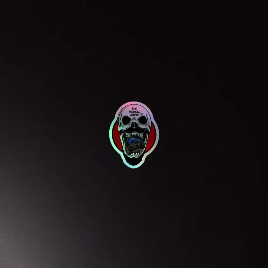 Bearded Jeeper Skull & Jeep Holographic Sticker product image (4)