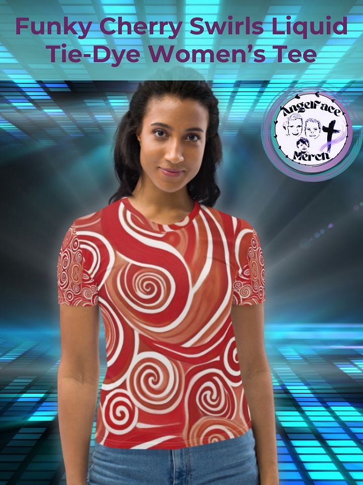 Funky Cherry Swirls Liquid Tie-Dye Women's Crewneck T-shirt product image (1)