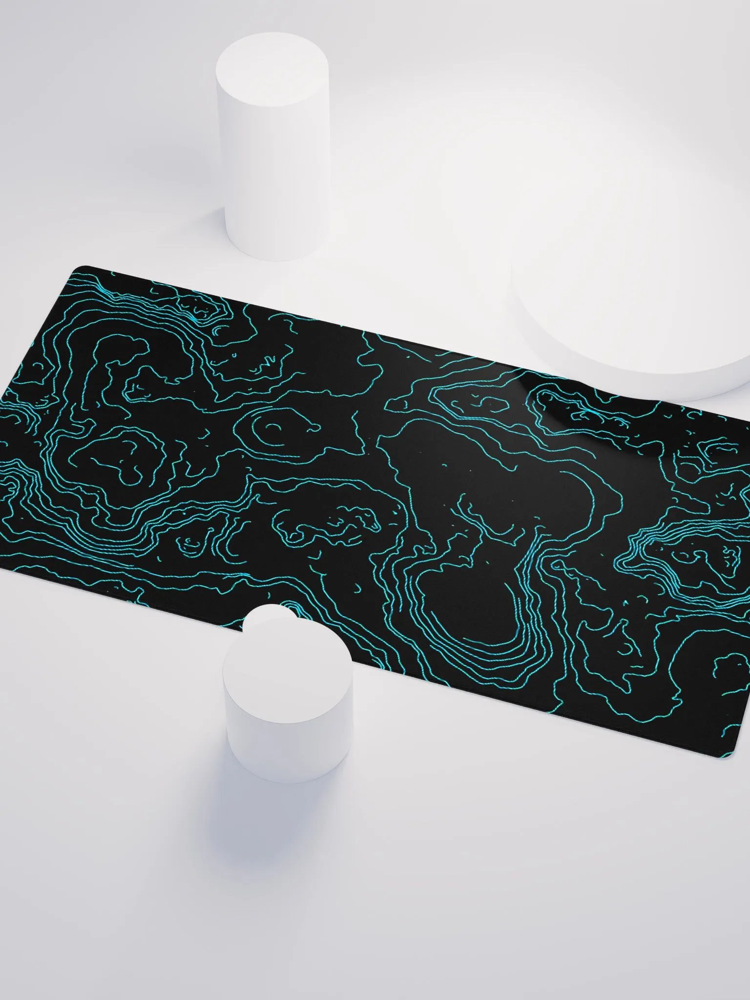Neon blue topography (DESK MAT) product image (3)