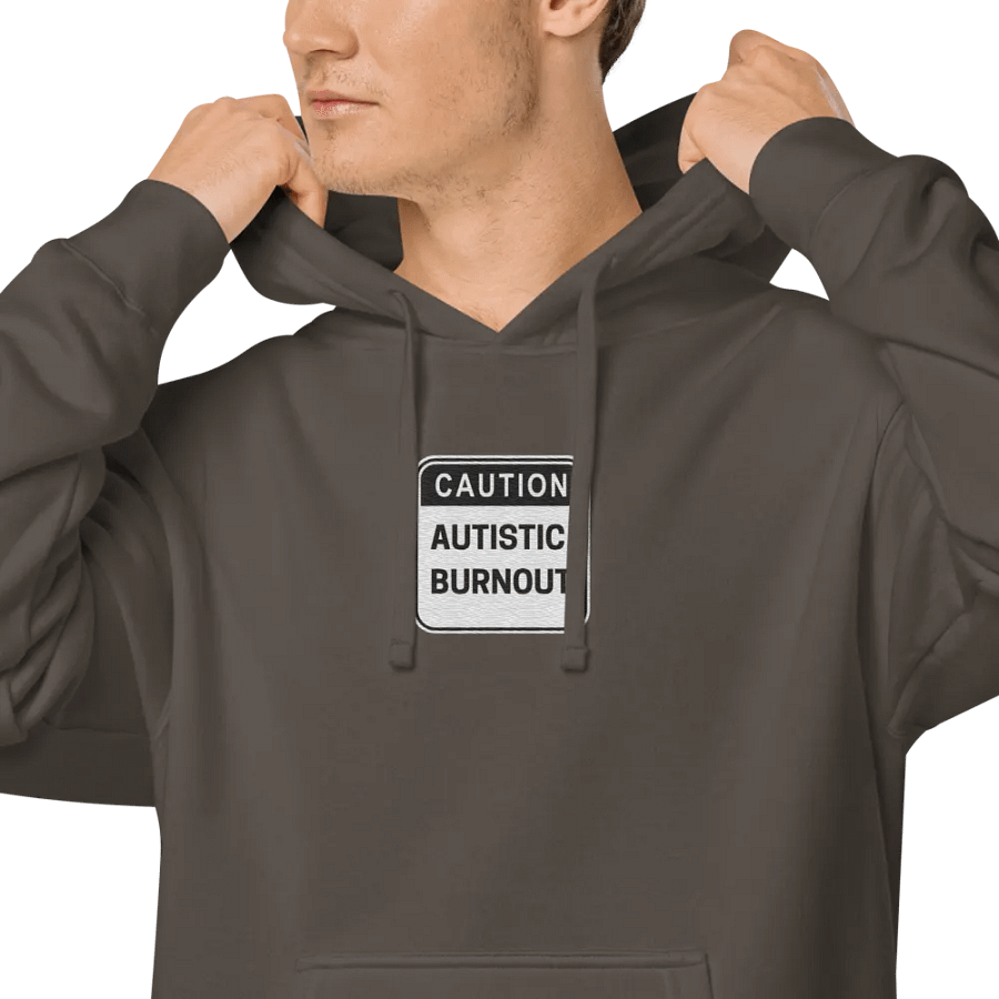 CAUTION: ASD BURNOUT embroidered pigment hoodie (B&W design) product image (5)