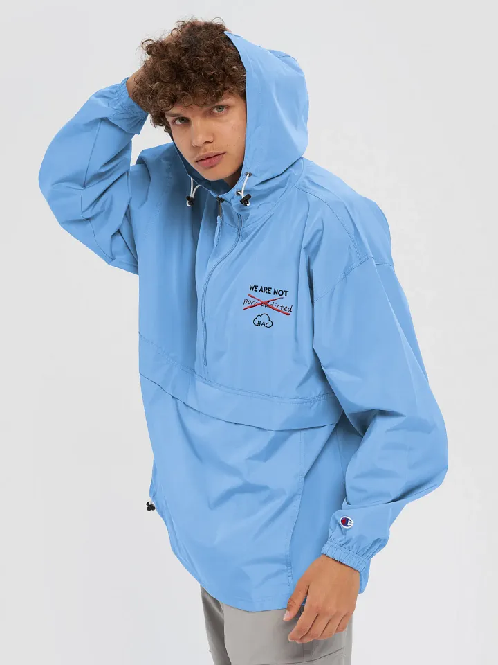 We are NOT porn addicted HAC Champion Packable Jacket product image (2)