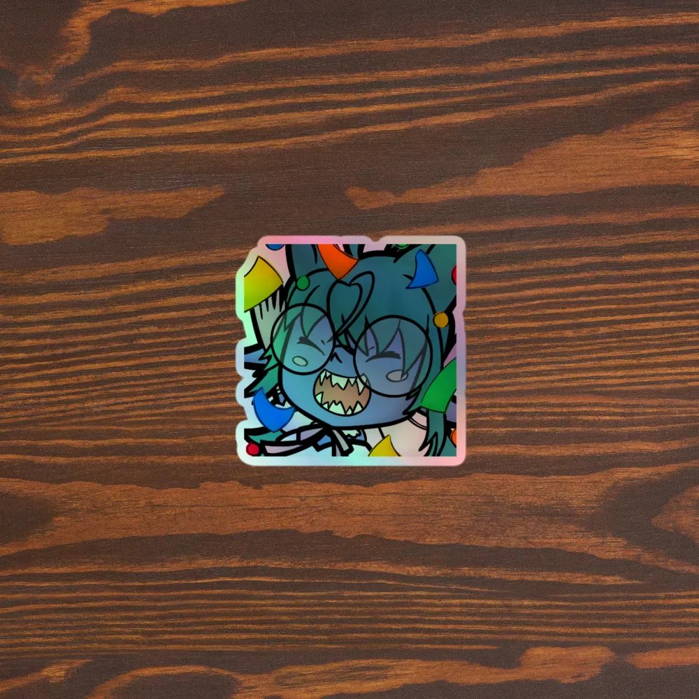Holographic Shorkface Hype Emote Sticker product image (3)