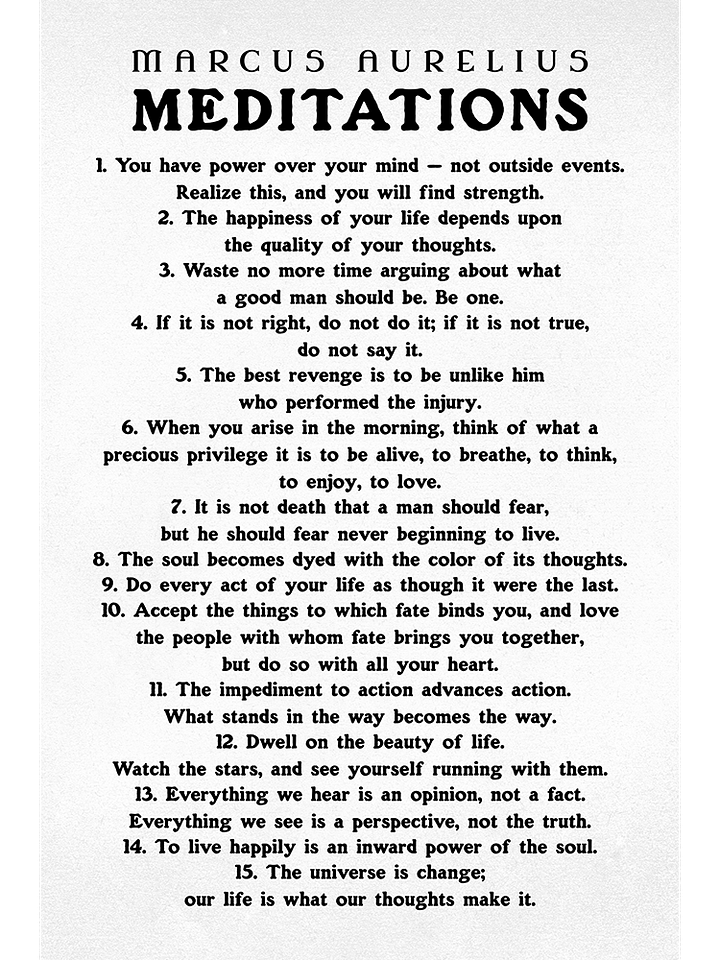 Marcus Aurelius Meditations Matte Paper Poster White product image (1)