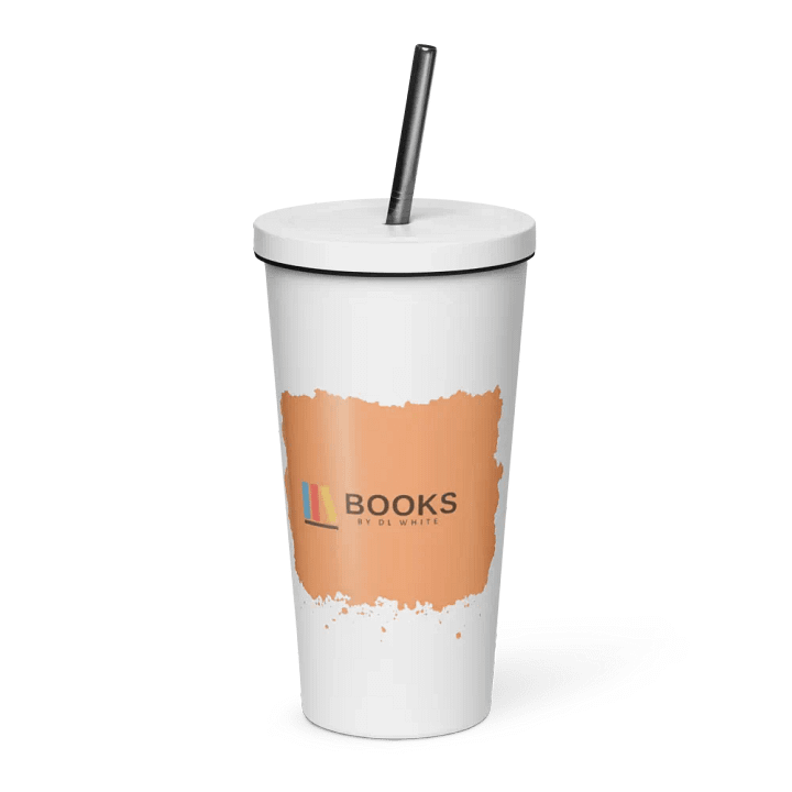 Books by DL White White tumbler with a dark straw product image (1)