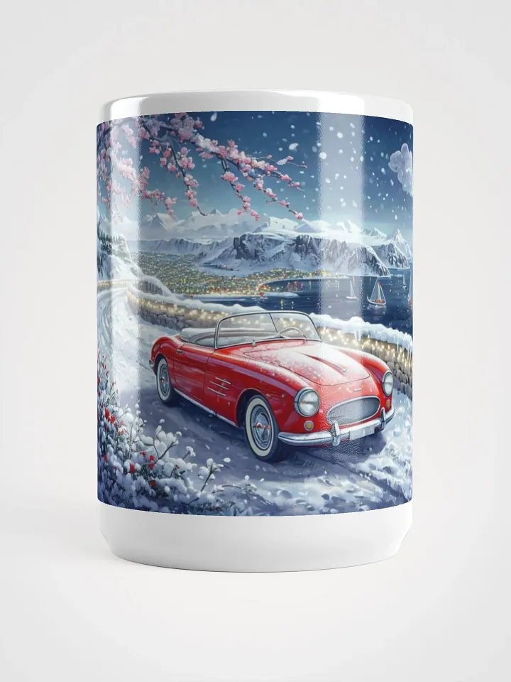 Vintage Car Snowy Christmas Wonderland Graphic Design Mug product image (1)