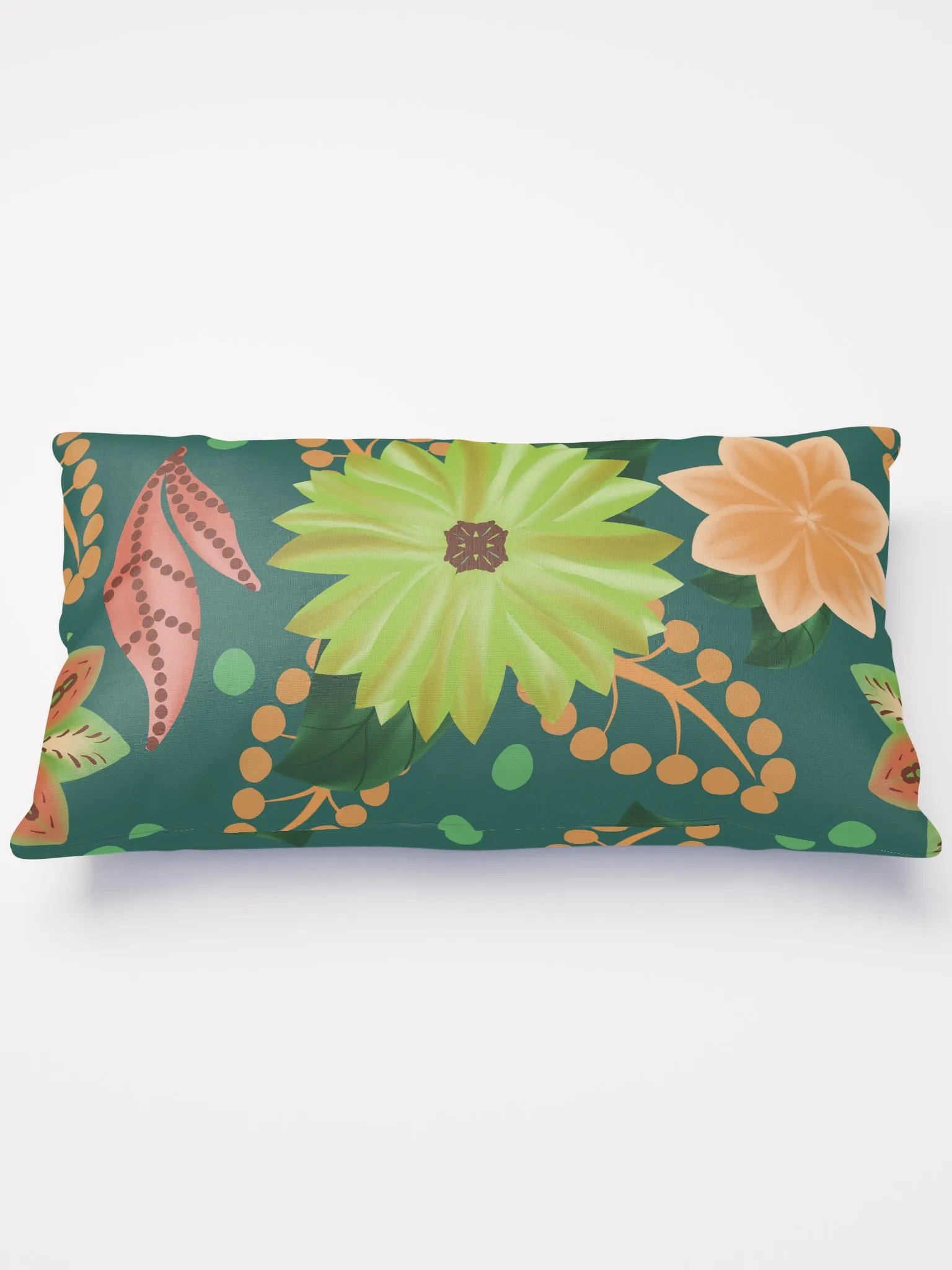 El Yunque Teal Floral Pillow product image (3)