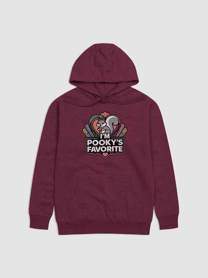 Super Soft Hoodie: Pooky's Favorite, Art Deco Fan and grey squirrel holding a fan, purple product image (1)