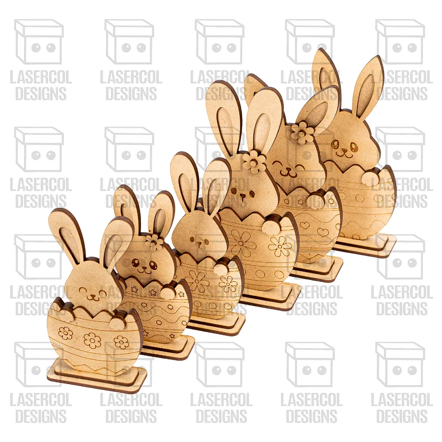 Easter Bunny Eggs Set (2 Sizes, 5 Styles) - Laser Cut Files product image (10)