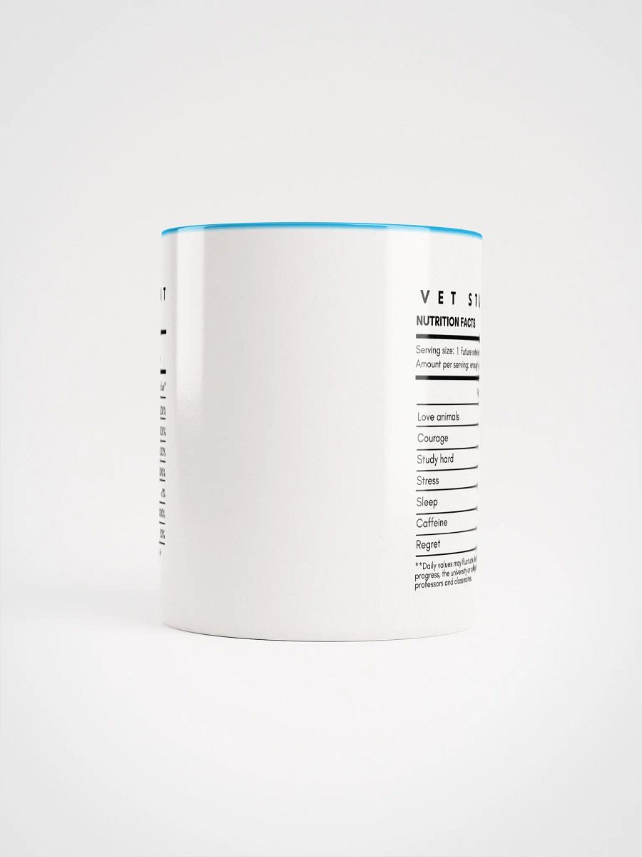"Vet Student Nutrition Facts" Ceramic Mug with color inside product image (4)