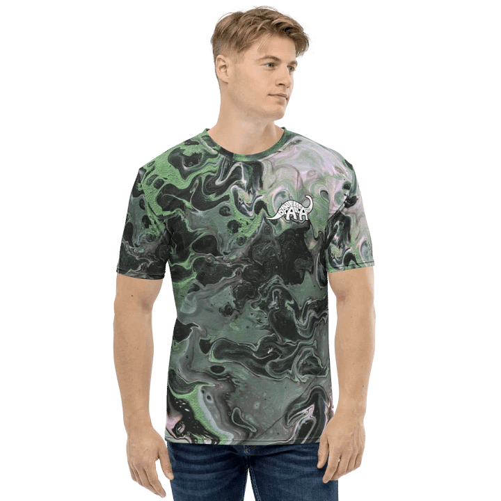 Metallic Green Fluid Acrylic T-Shirt product image (1)