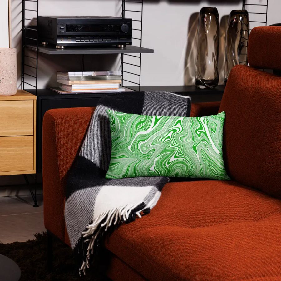 Premium Pillow Case - Green and White Liquid Swirls product image (3)
