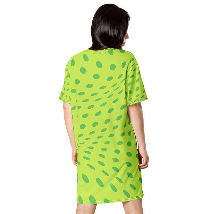 Vibrant Green Polka Dot Oversized T-Shirt Dress - TDSMUSIC product image (2)