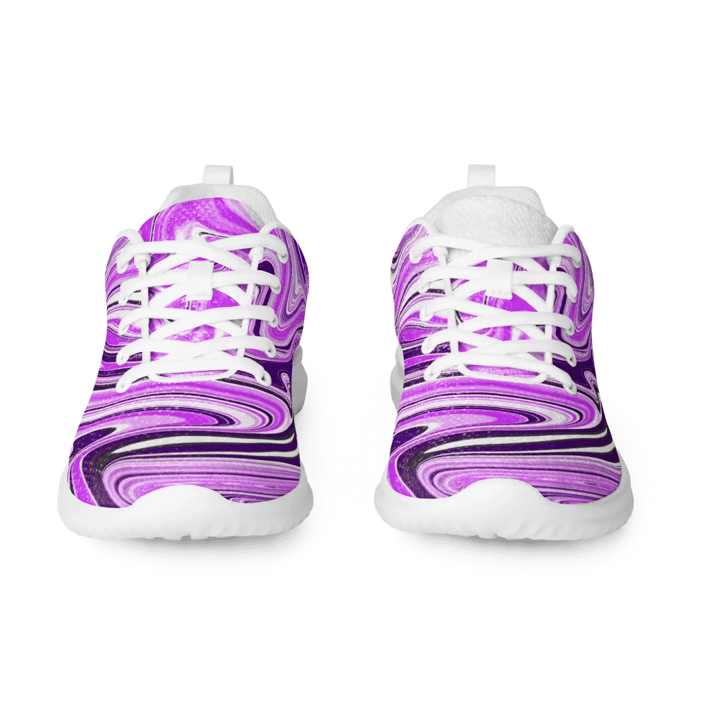 Women's Athletic Shoes - Purple Digital Fluid Art product image (2)