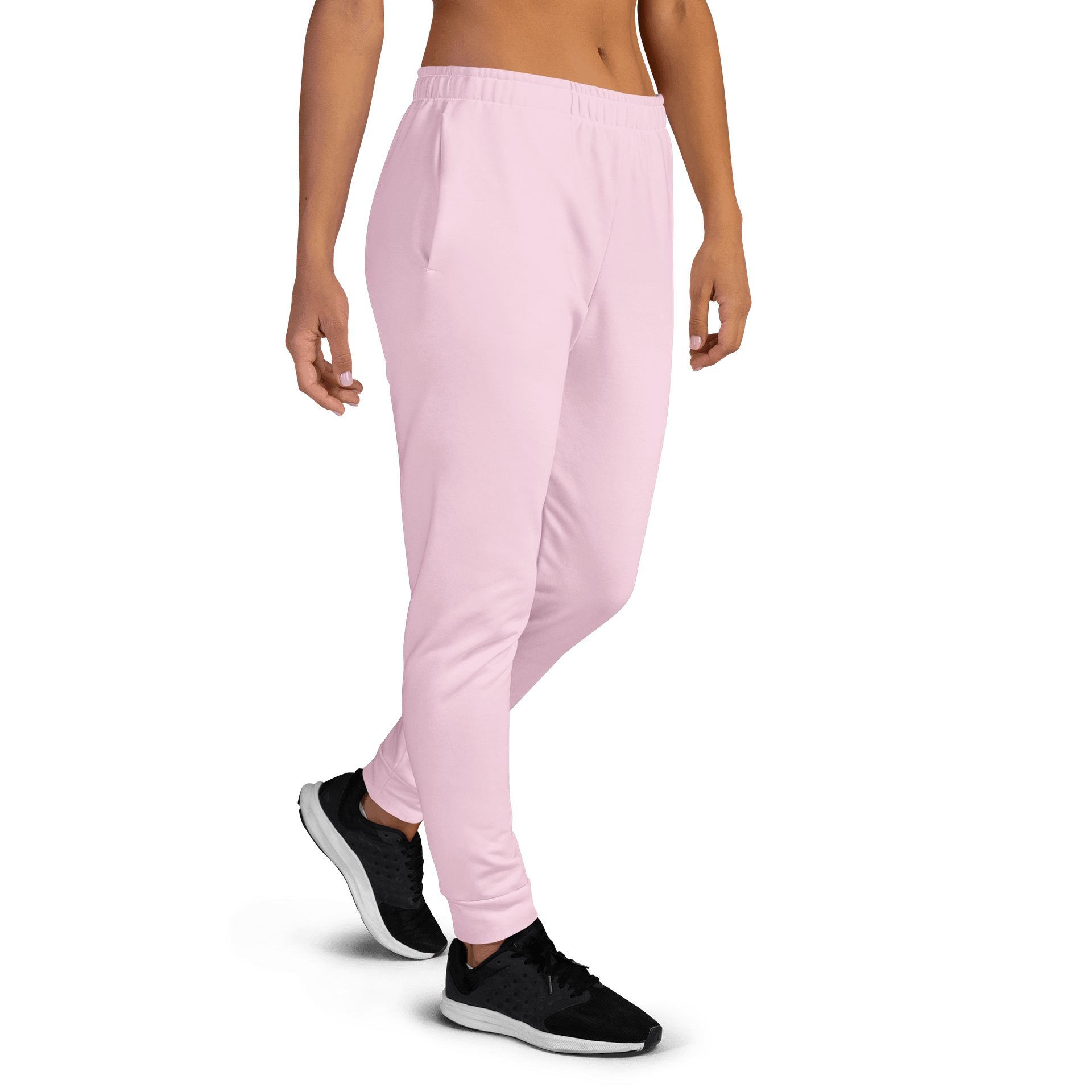 Baby Pink Solid Color Women's Fleece Sweatpants product image (4)