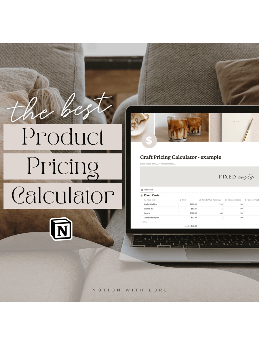 Product Pricing Calculator - Notion Template product image (1)