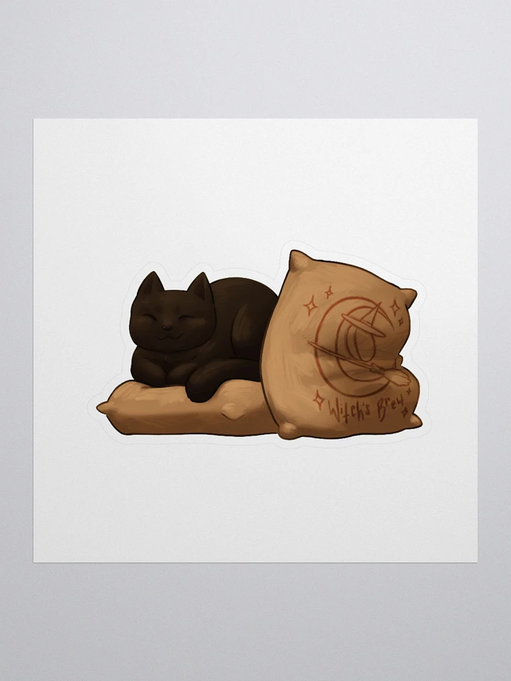 Smokey Napping on Bags of Witch's Brew Coffee Sticker product image (1)