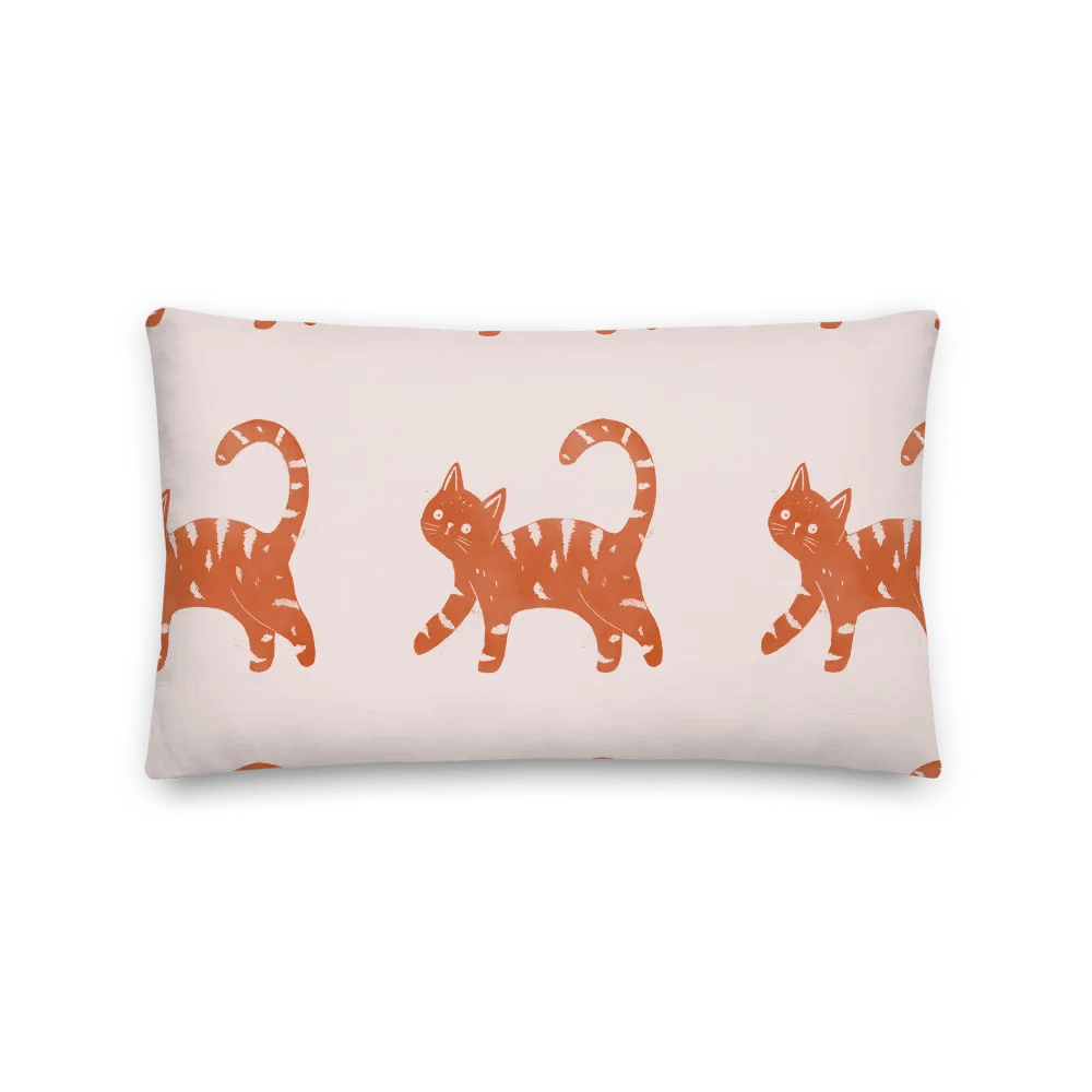 Printed Cushion Cats - Block Printed Inspired - Throw Pillow With Cats product image (2)