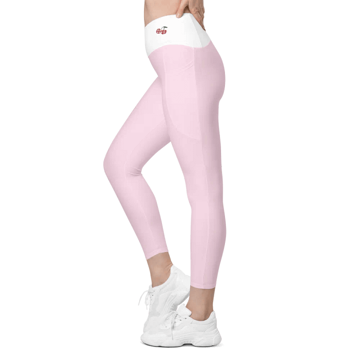 Women's Gingham Cherry High Waisted Leggings, Pink product image (2)