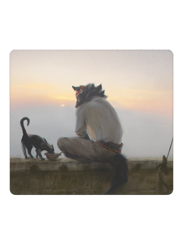 Mouse Pad - Wolf Feeding Cat product image (2)