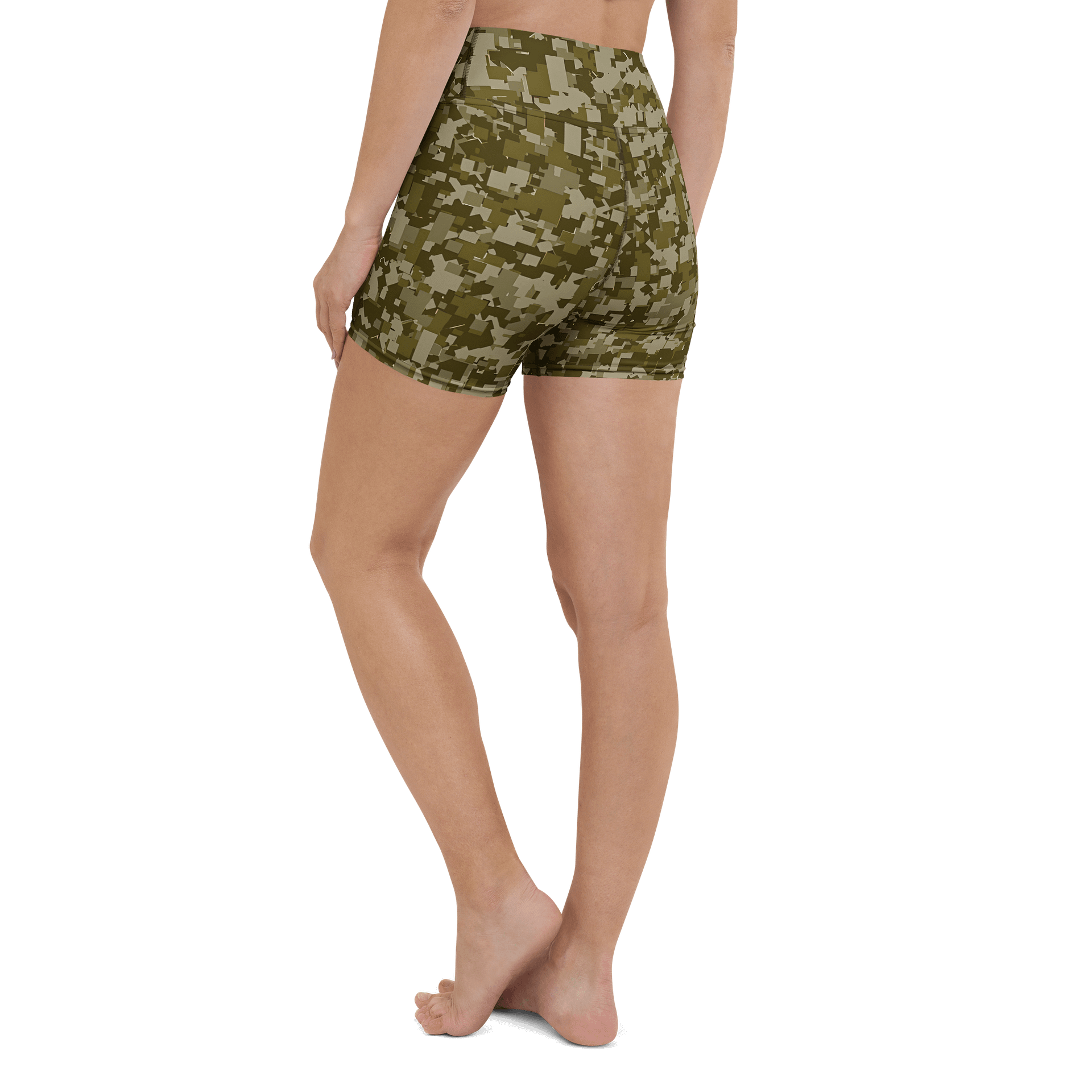 Pixelated Jungle Yoga Shorts product image (1)