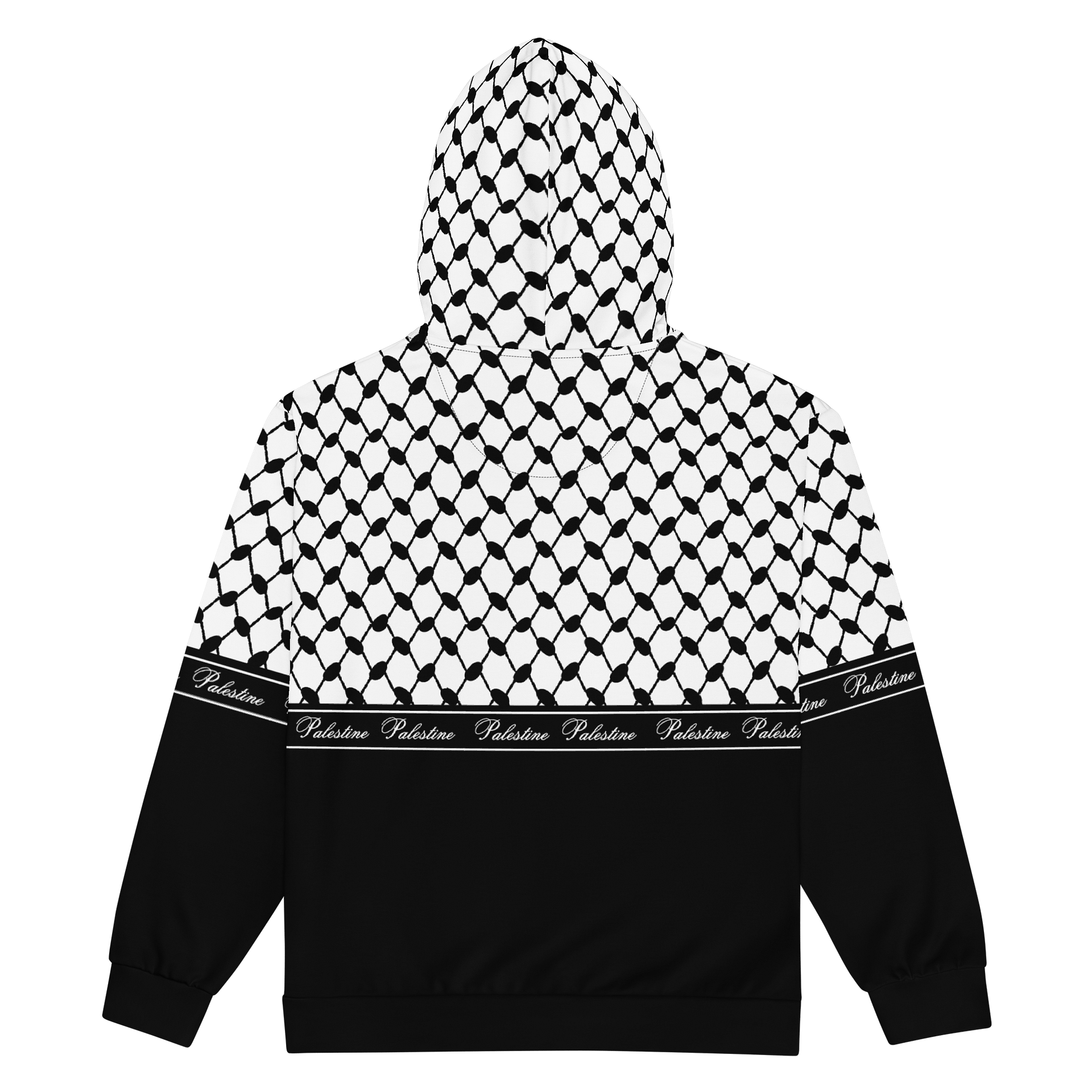 Black and White Half Keffiyeh Zip Hoodie product image (2)