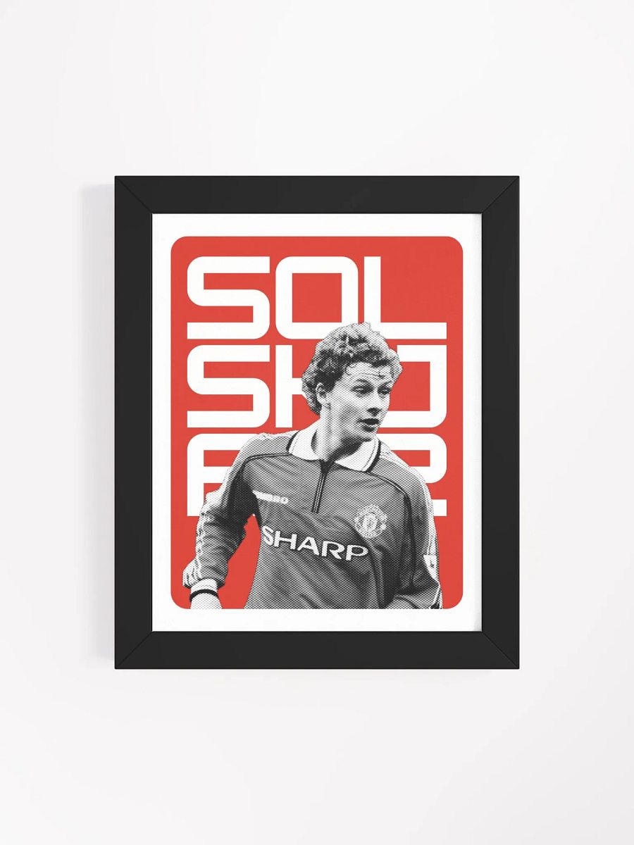 Ole Gunnar Solskjær BW Manchester United Name Art Framed Print product image (2)