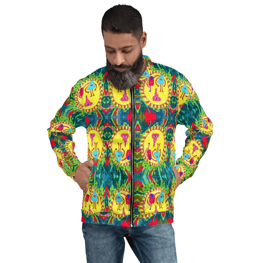 Abstract Doodle Folk Unisex Bomber Jacket product image (2)
