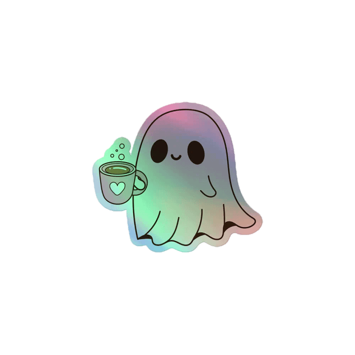 Ghost Coffee Holo-Sticker product image (1)