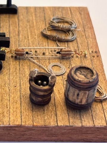 Wooden Diorama: Cannon Aboard a Historic Ship - black ship version product image (2)