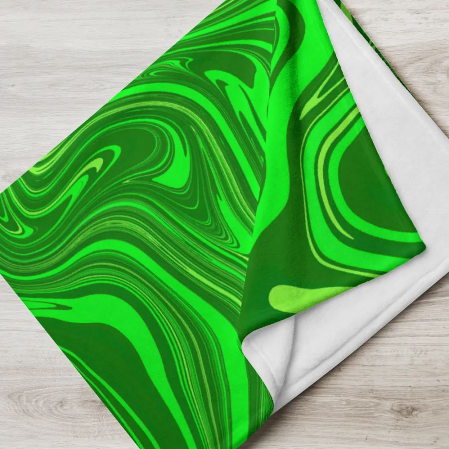 Throw Blanket - Different Shades of Green Digital Fluid Art product image (8)