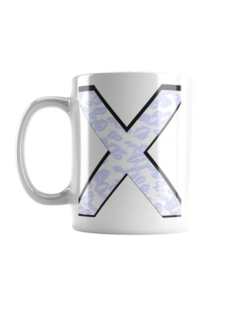 White X Light Blue Lipstick Kisses | Glossy White Mug product image (3)