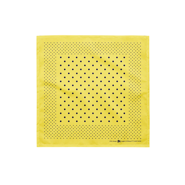 Pale Yellow & Navy Polka Dot Bandana product image (1)
