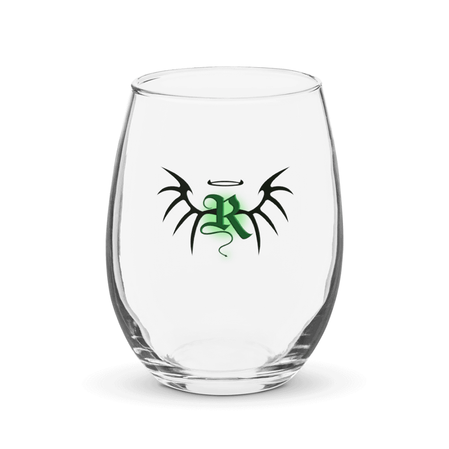 RafaZafar Logo Stemless Wineglass (green aura) product image (1)
