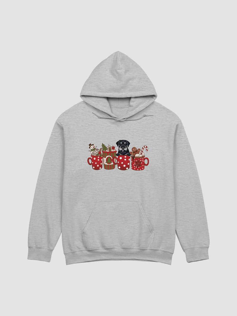 Cute Mini Schnauzer(Black) in a Christmas Cup Hooded Sweatshirt | Funny Christmas Pup in a Cup product image (24)