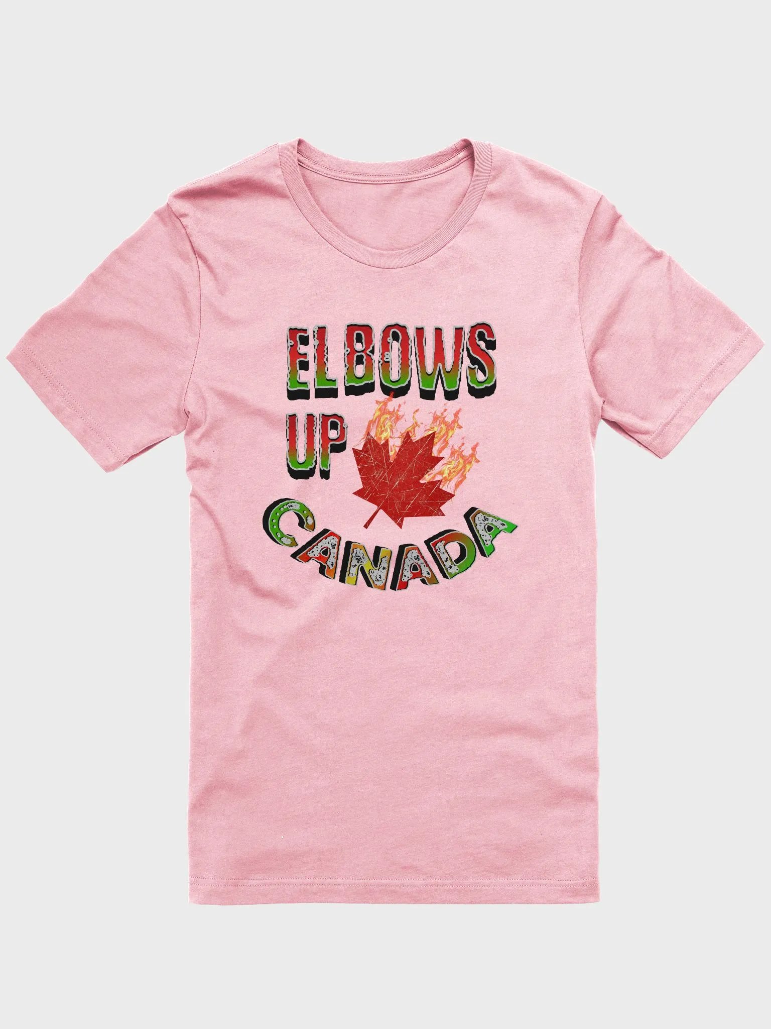 Elbows Up Canada Flaming Maple Leaf T-Shirt product image (1)