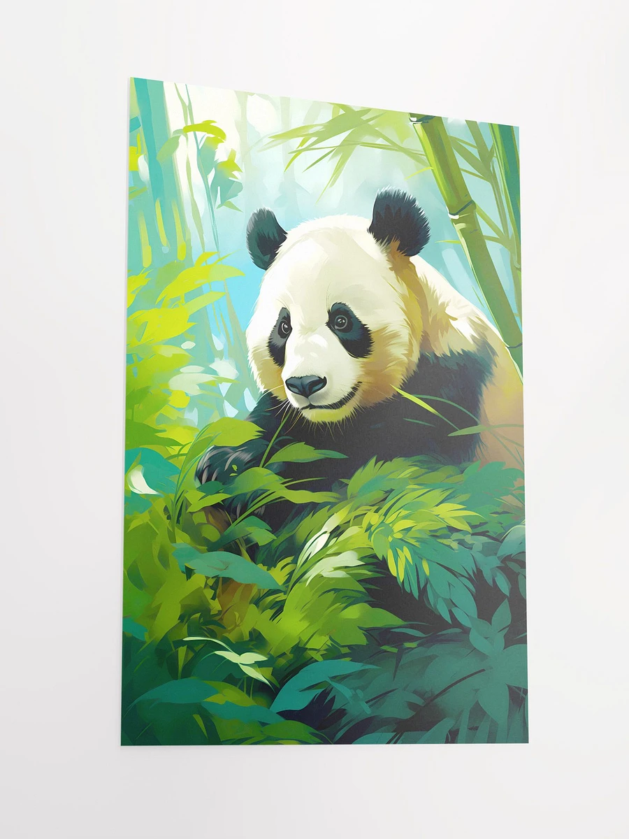 Cute Panda Bear Surrounded by Luscious Bamboo Wild Nature Matte Poster product image (4)