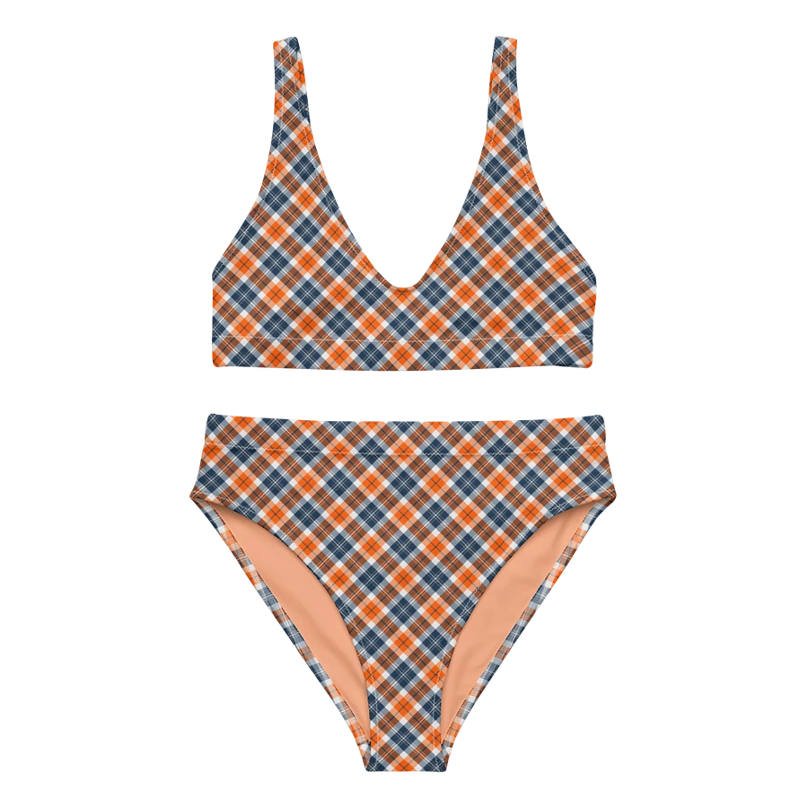 Orange and Blue Sporty Plaid Bikini product image (2)