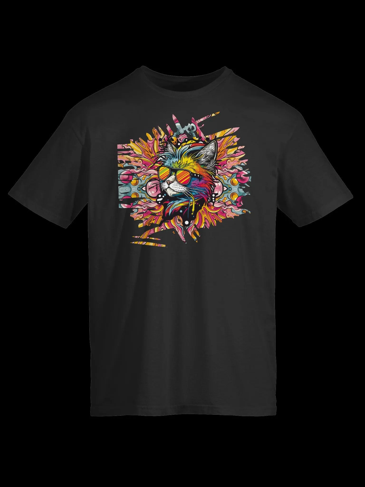 Cat Lover-Psychedelic Cat-Colorful and Edgy Design T-Shirt product image (1)
