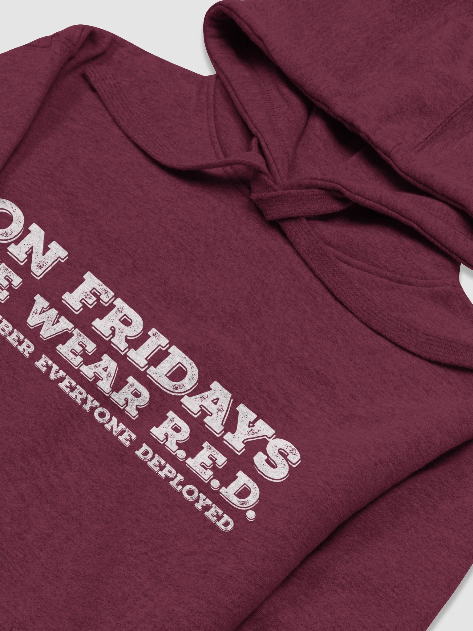 Unisex Cotton Heritage Premium Hoodie (On Fridays We Wear R.E.D. (Remember Everyone Deployed)) product image (3)