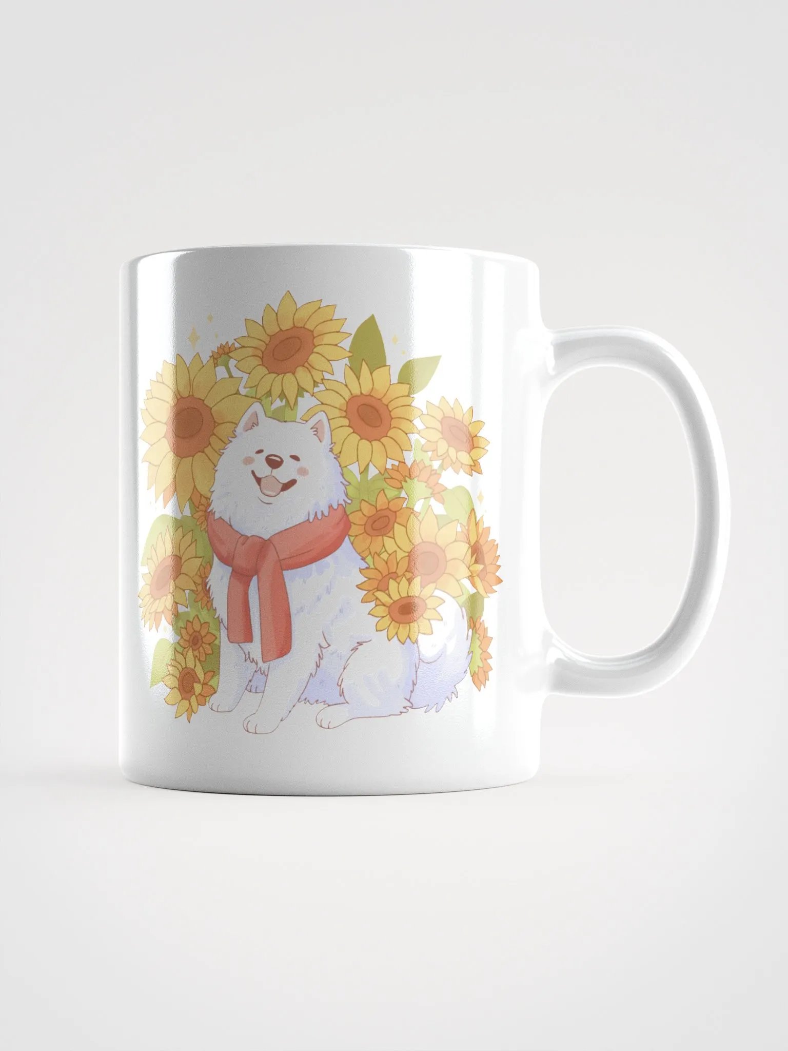 Sunflower Samoyed Pup Double Vision Mug product image (1)