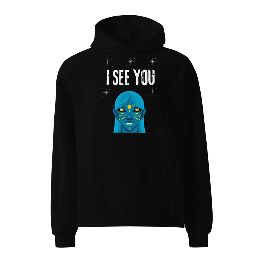 Smiling Blue Alien Premium Hoodie product image (1)