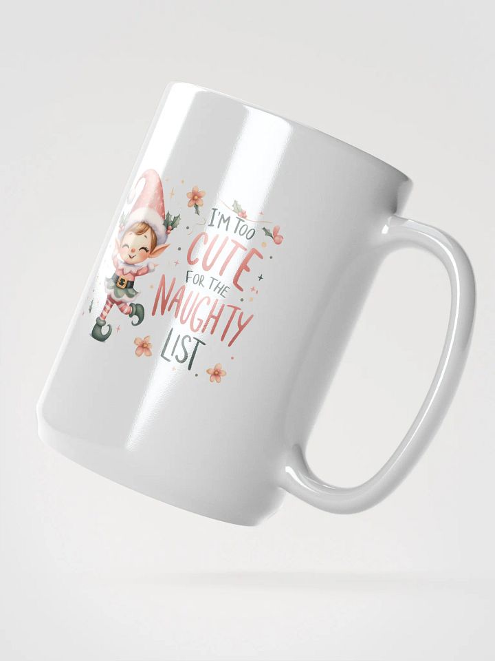 Cheerful Elf 'CUTE' White Glossy Mug product image (2)