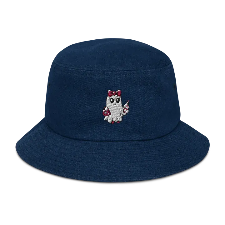Cute Ghost Embroidered Denim Bucket Hat product image (1)